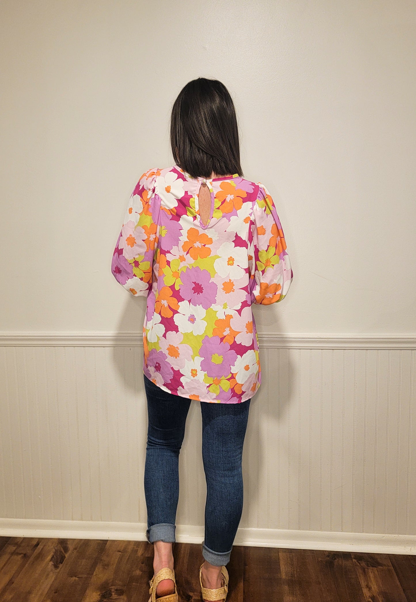 Cocktail Hour Floral Blouse in Pink