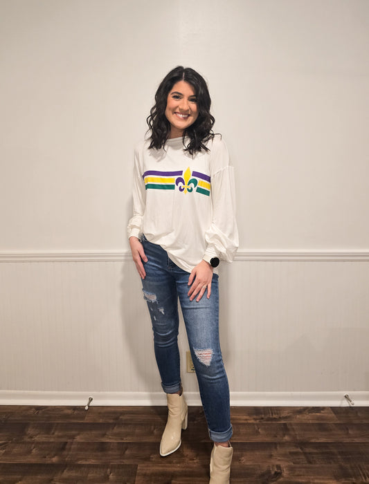 Fleur De Lis Mardi Gras Tee