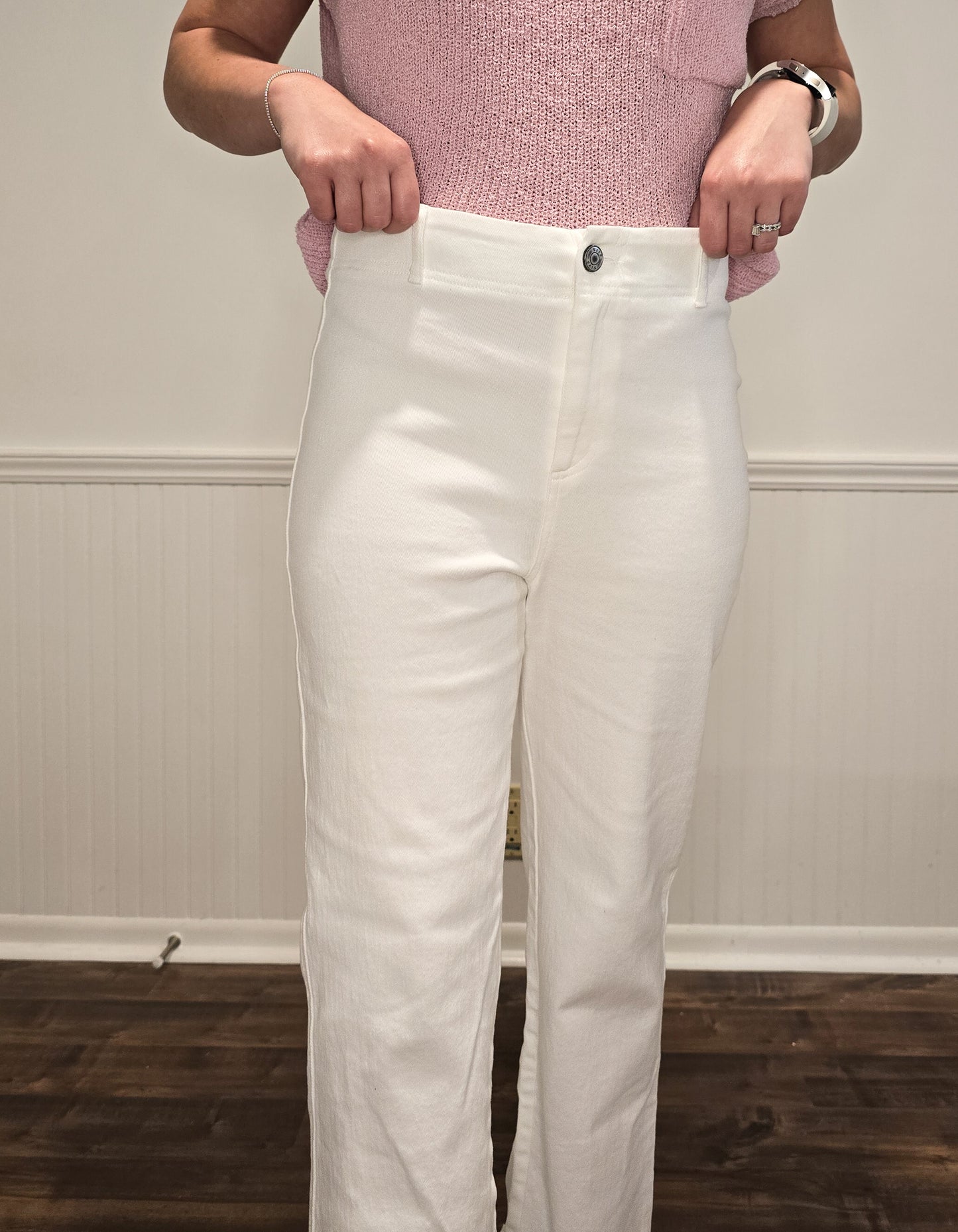 Going The Distance Flare Pants in White