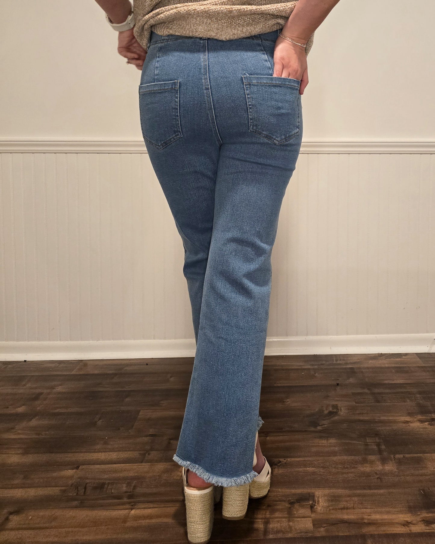 Going The Distance Flare Pants in Light Denim