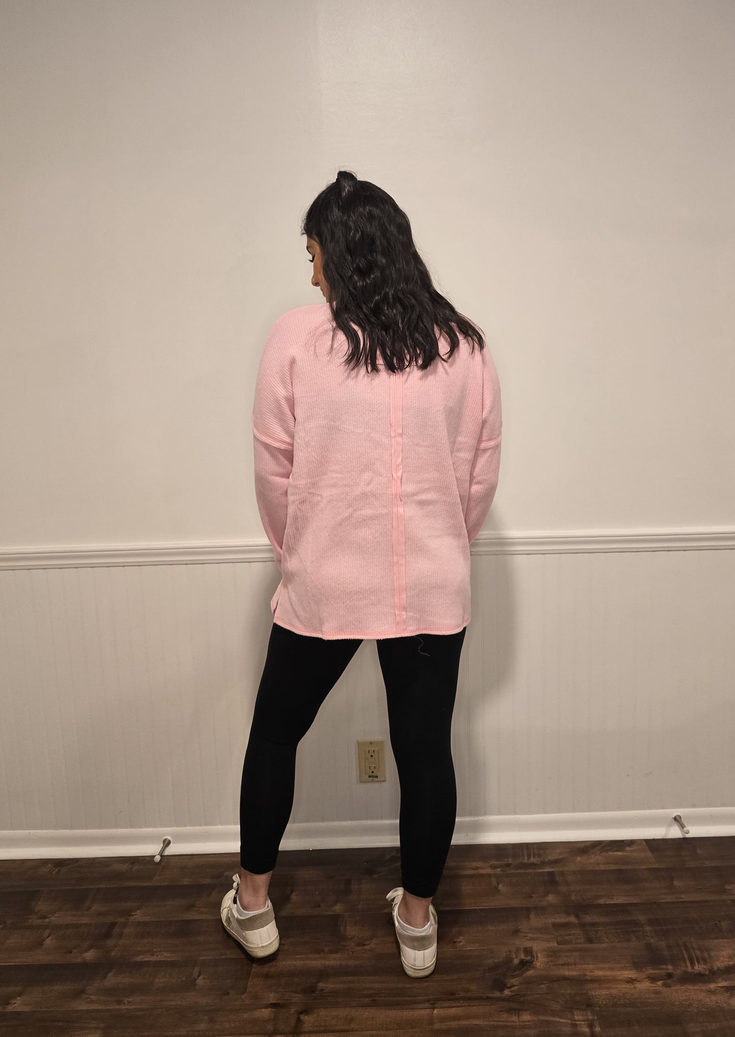Fall Sentiments Sweater in Light Pink