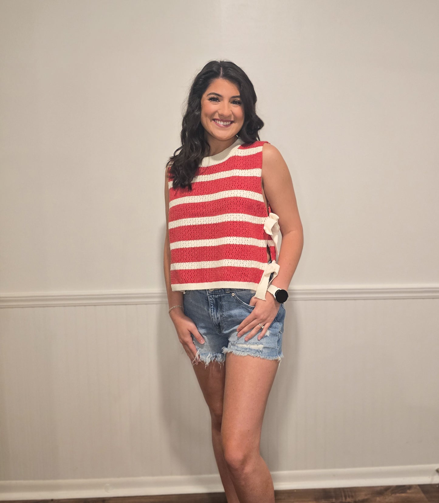 Let Freedom Ring Side-Tie Vest Top in Red