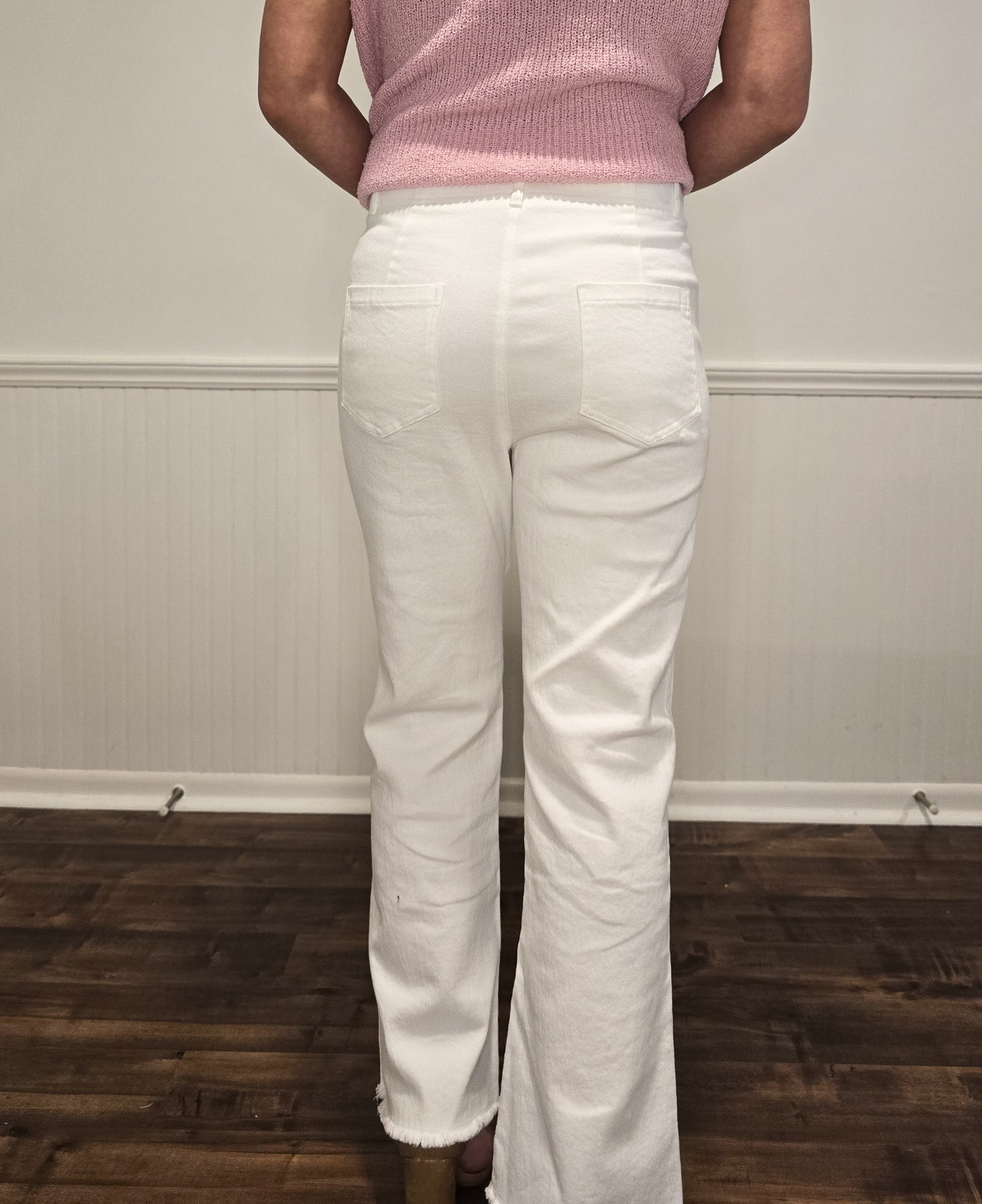 Going The Distance Flare Pants in White