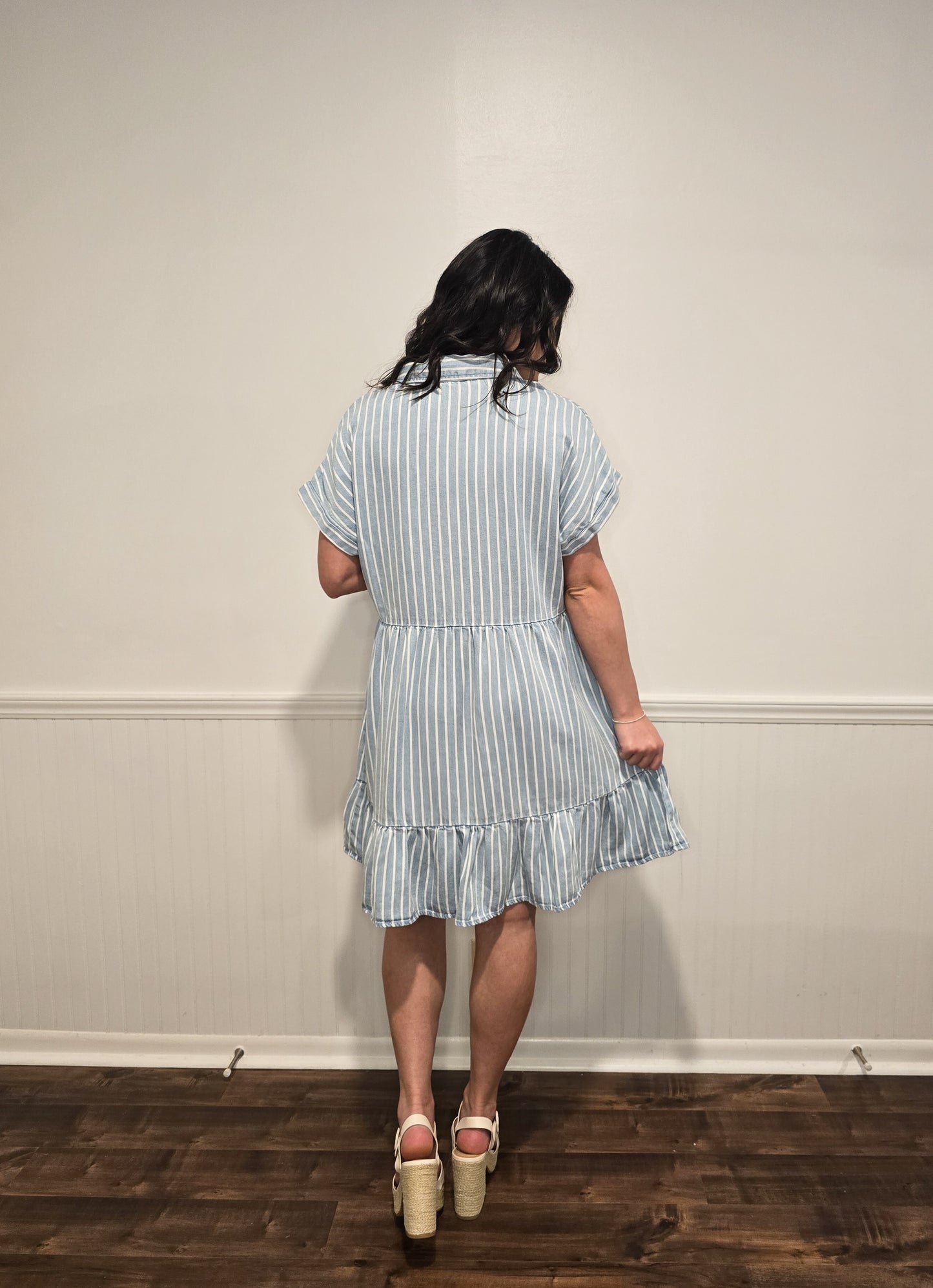 Making Memories Striped Denim Dress