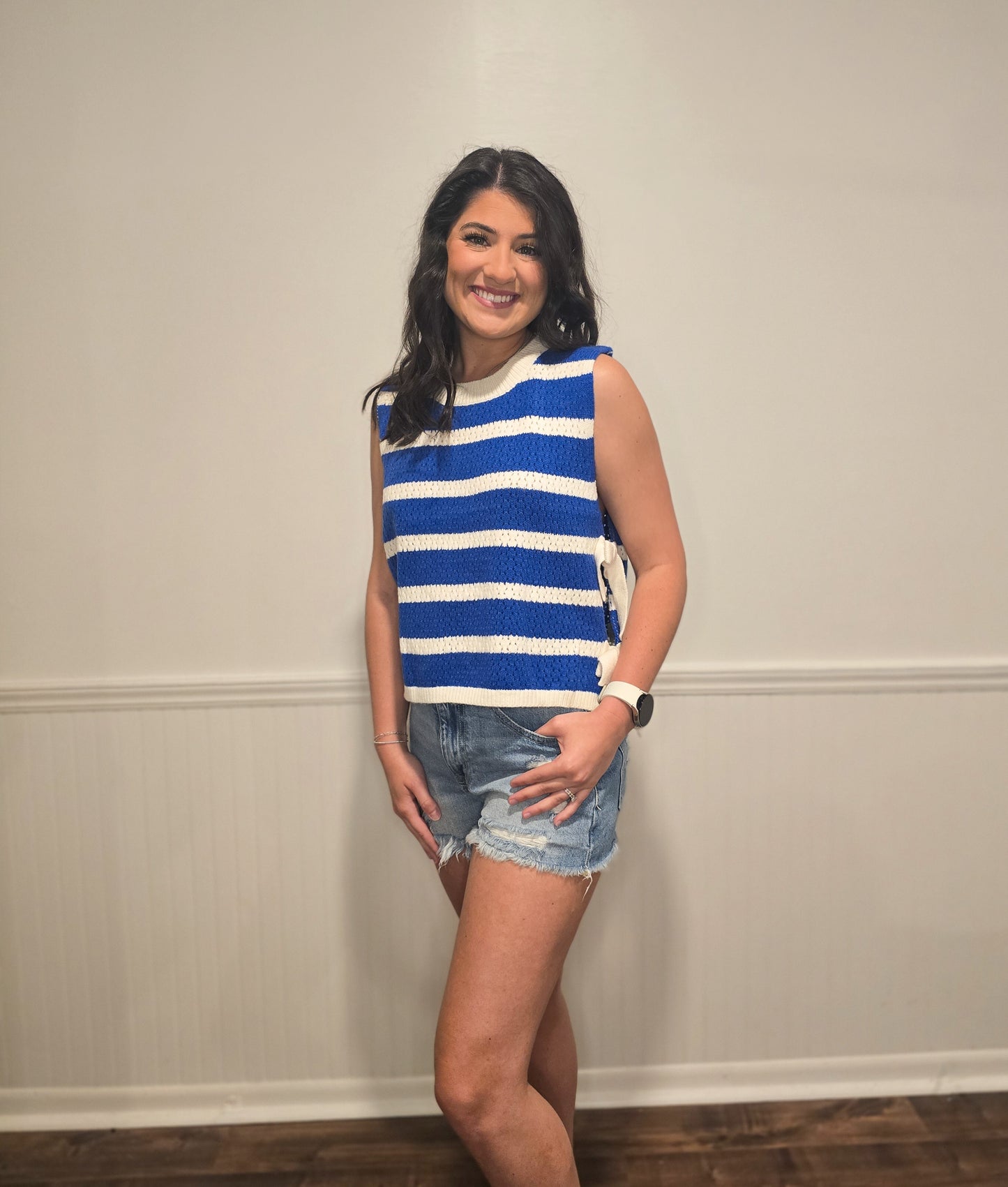 Let Freedom Ring Side-Tie Vest Top in Royal