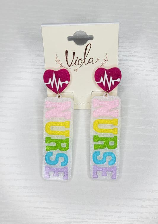 NURSE Heartbeat Drop Earrings