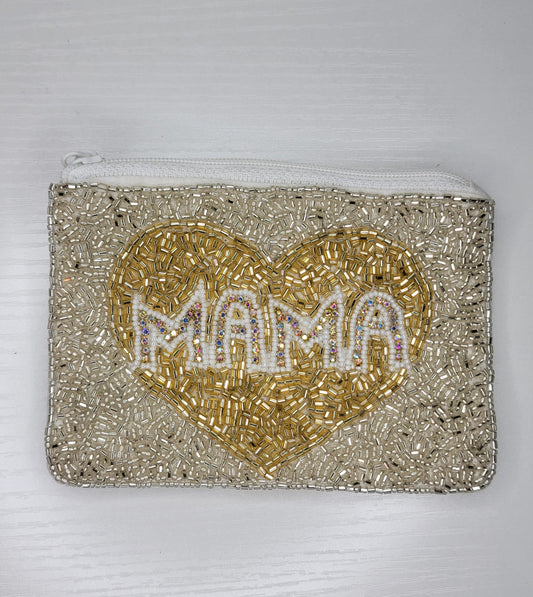 MAMA Beaded Pouch