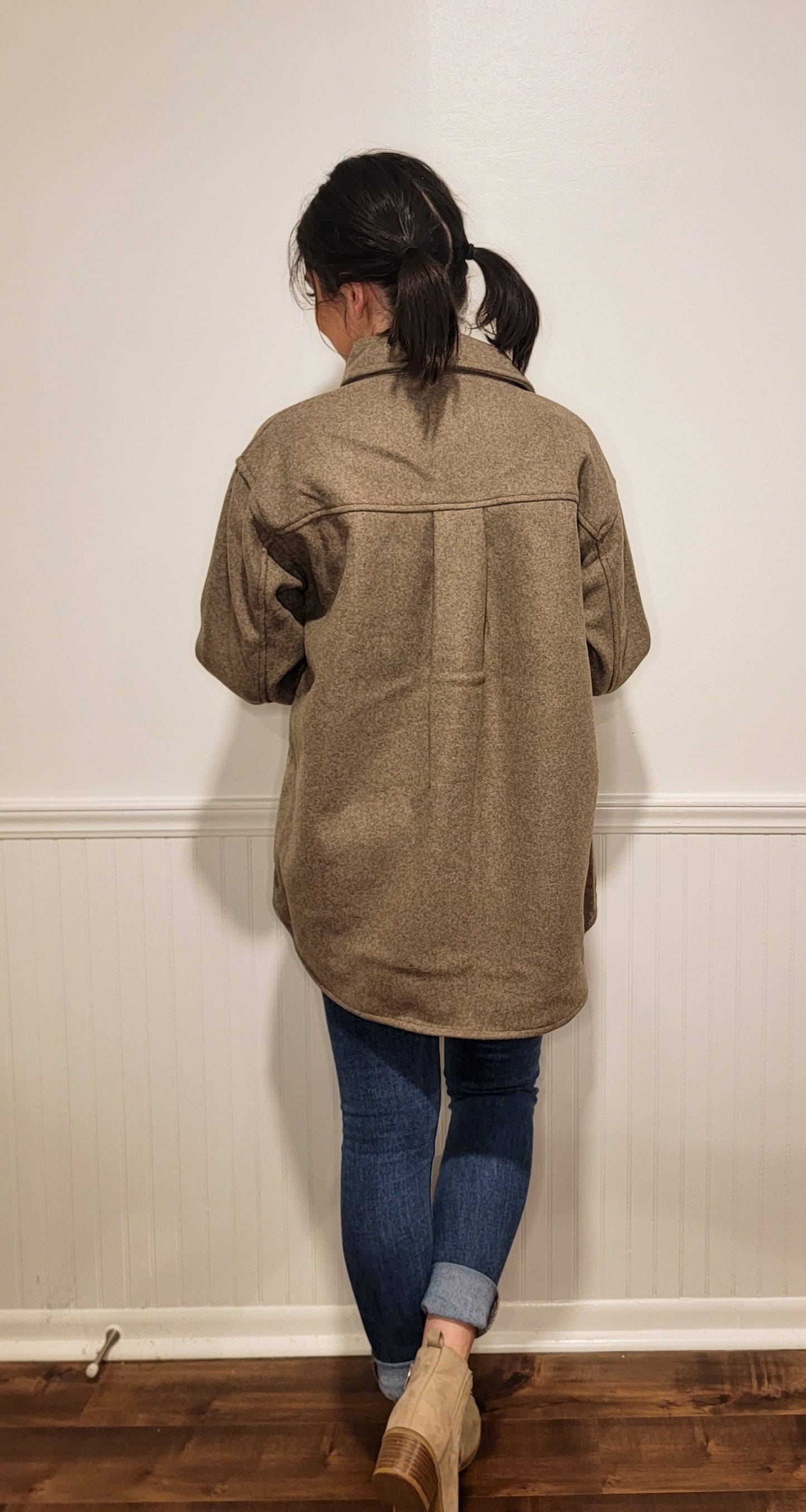 Cozy Daydreams Shacket in Coco Brown