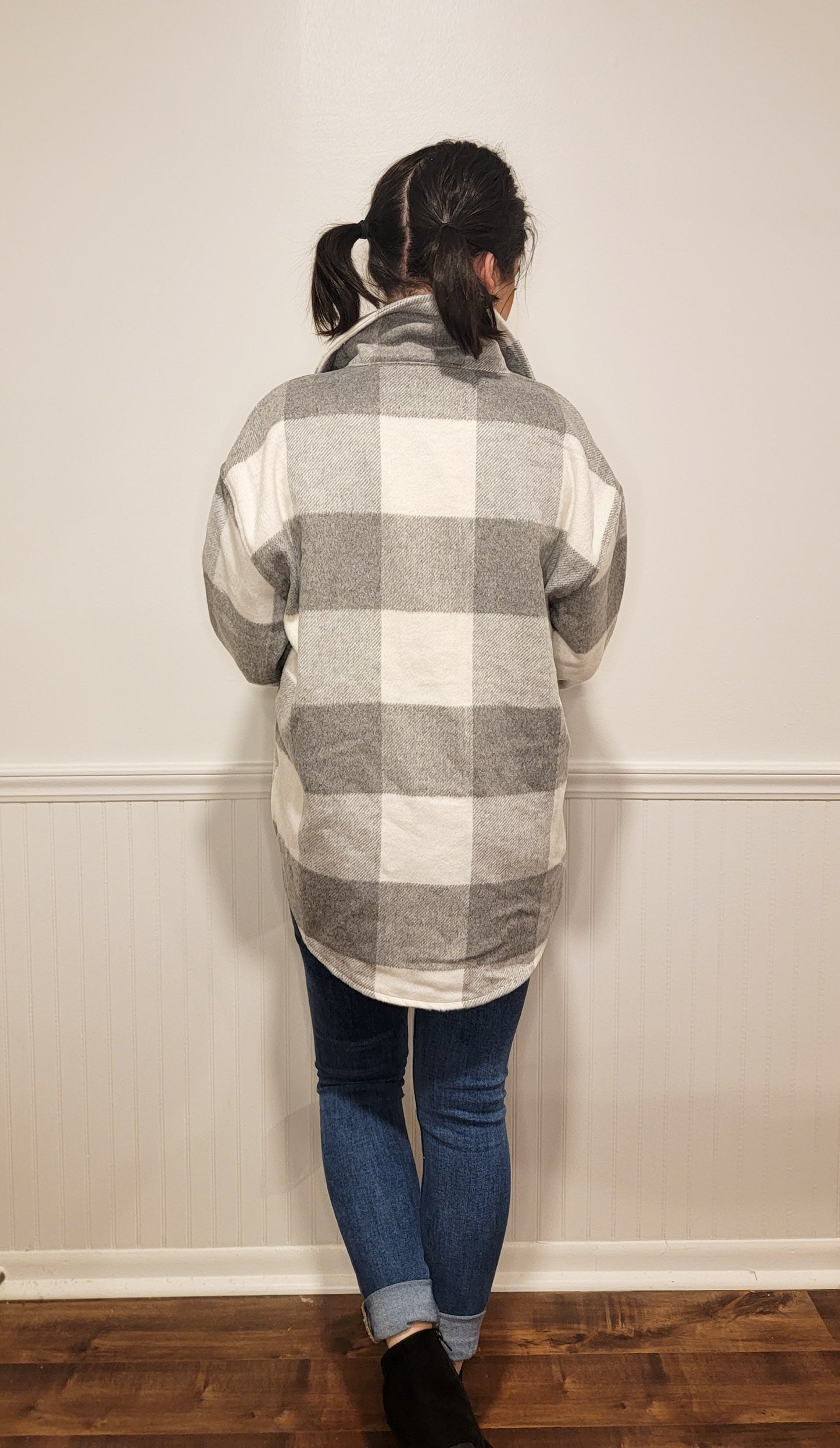 Fireside Dreams Shacket in Grey