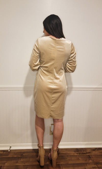 velvet champagne dress Meghan Velvet Wrap Maxi Dress
