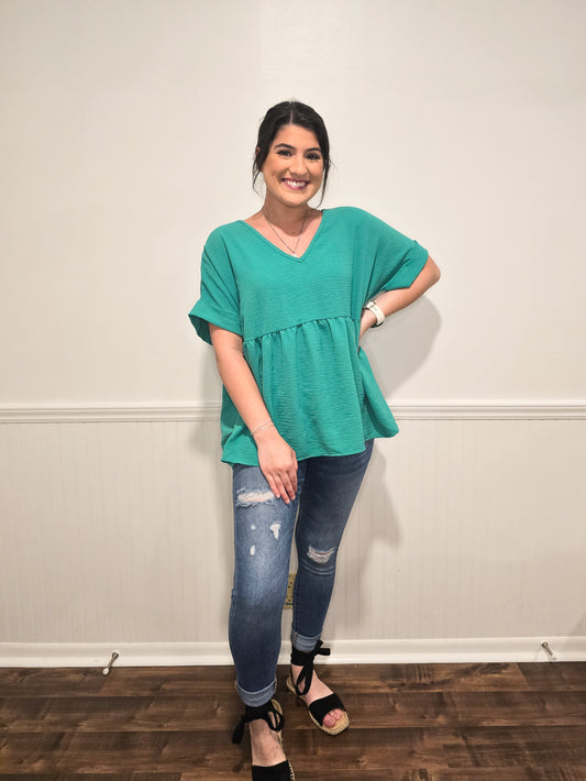 The Frenchy Top in Kelly Green