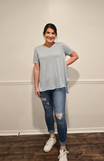 Back to Basics Tee in Blue Mist