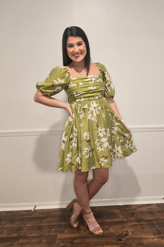 Feel the Romance Dress  in Green