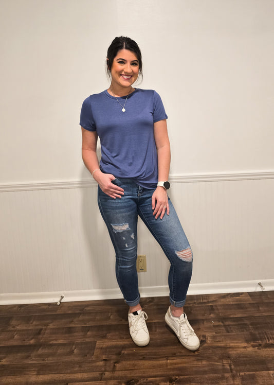 In My Element Basic Tee in Deep Blue