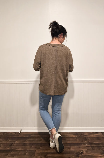 Fall Sentiments Sweater in Mocha