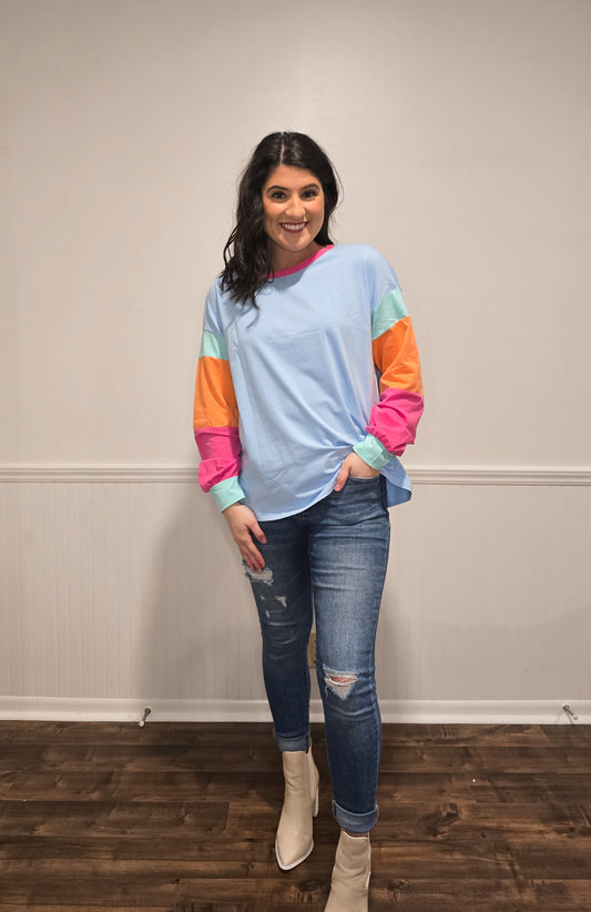 Stuck on You Colorblock Longsleeve Top