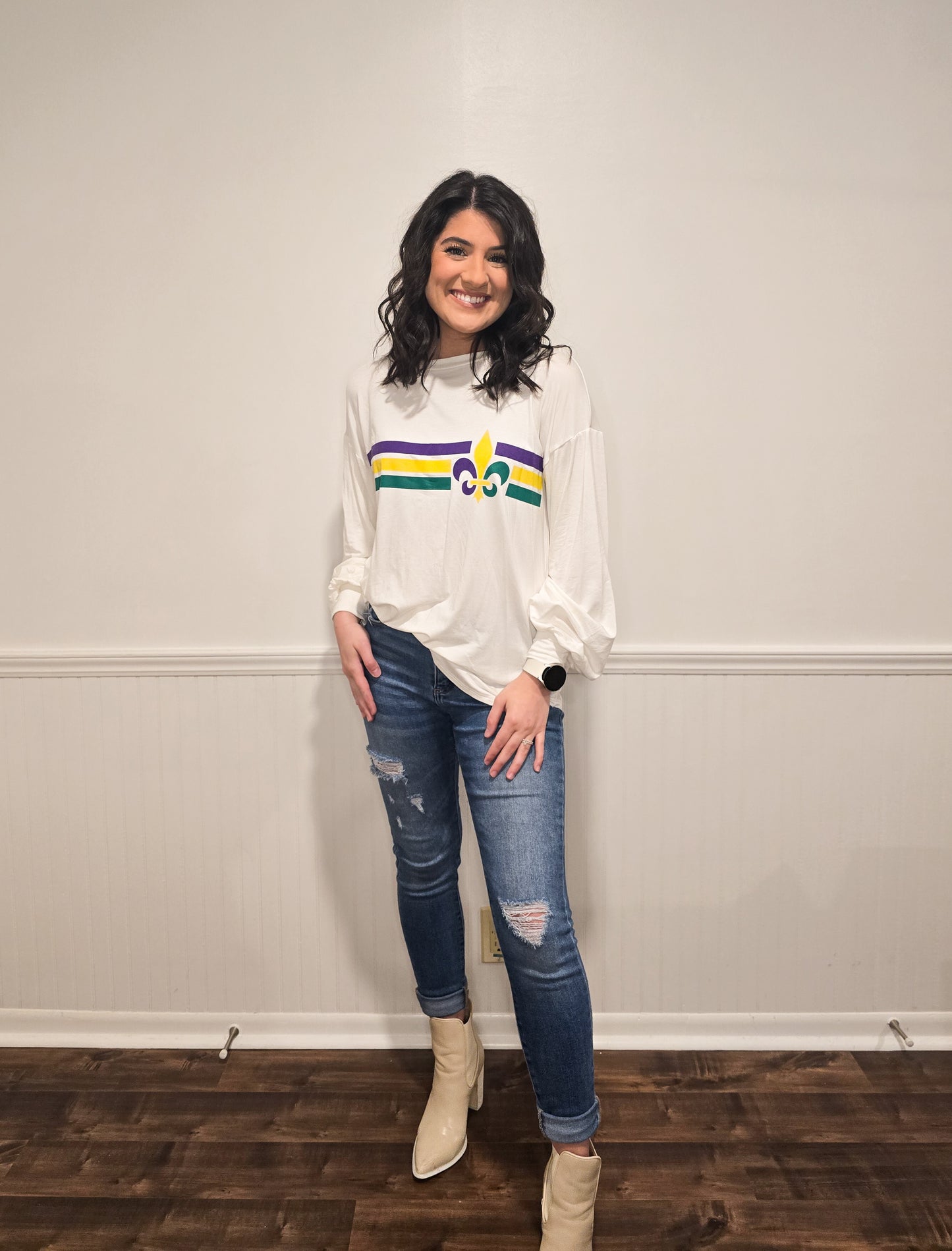 Fleur De Lis Mardi Gras Tee