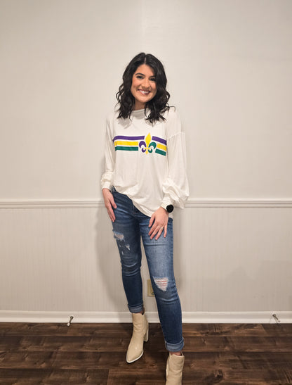 Fleur De Lis Mardi Gras Tee
