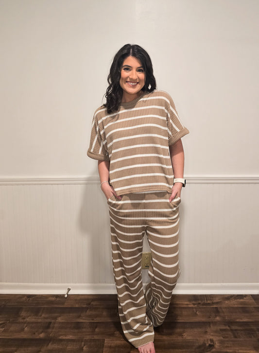 Stripe Snuggles Lounge Pants Set