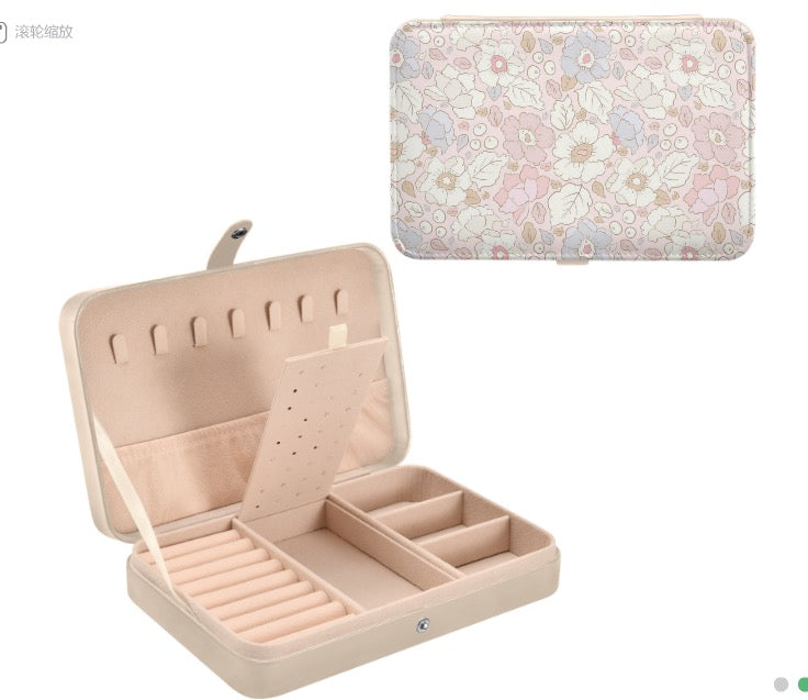 Summer Pink Floral Large Jewelry Case