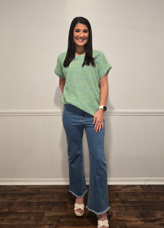 Sunset Beach Strolls Sweater Top in Melon