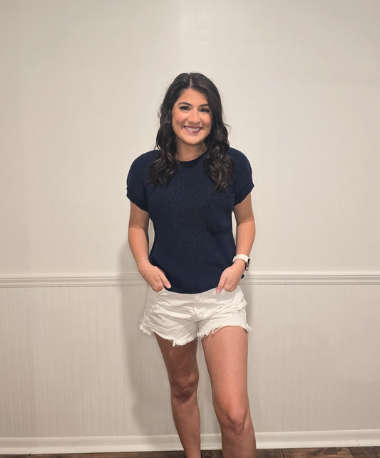 On Cloud Wine Sweater Top in Navy