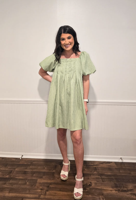 Keep The Mimosas Coming Dress in Sage
