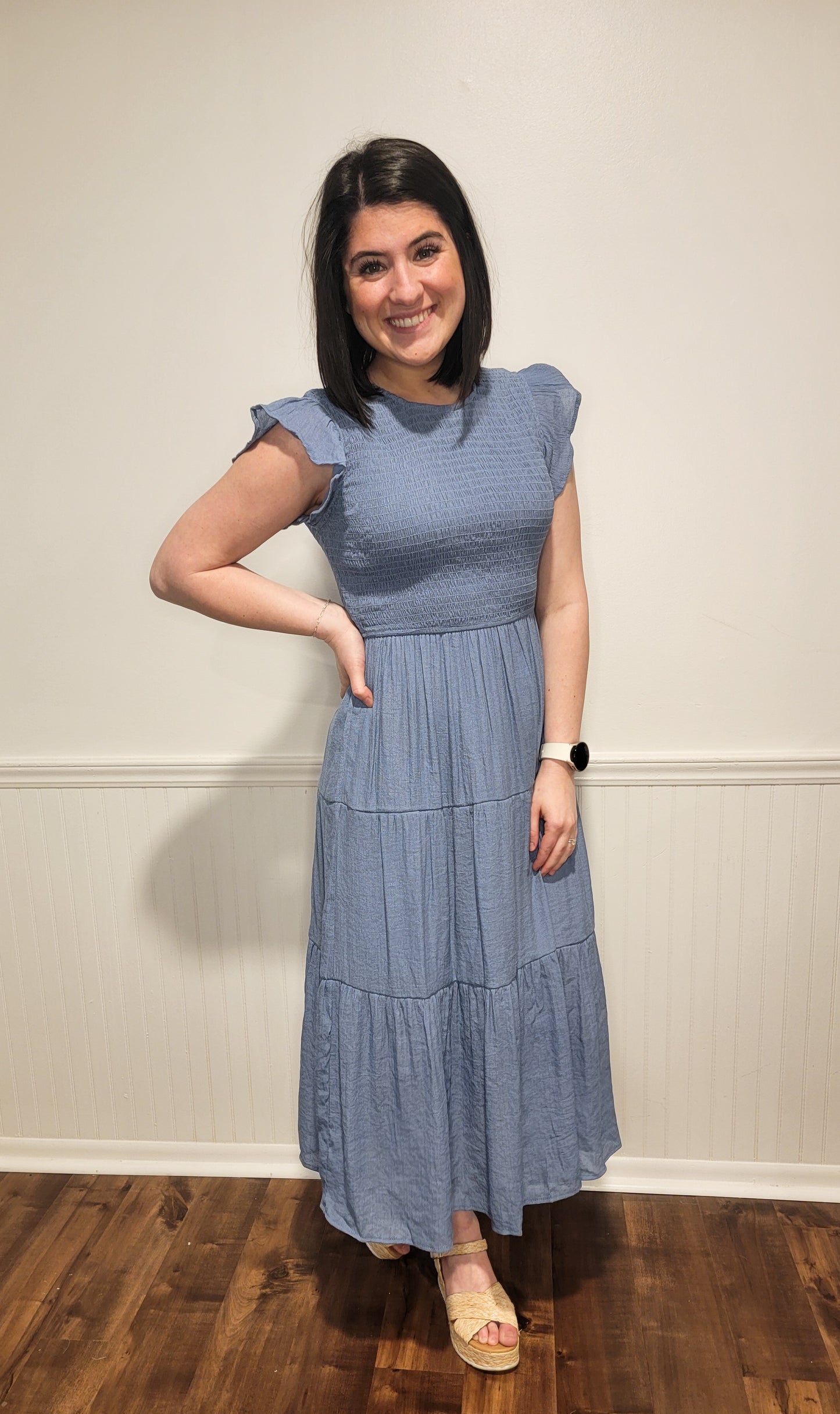 Dreaming of You Midi Dress in Chambray