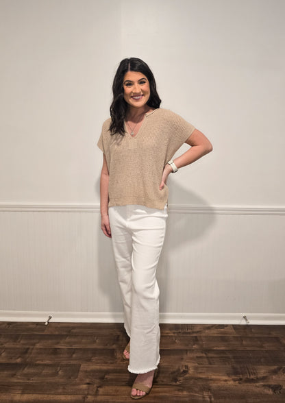 Easy Breezy Knit Top in Khaki