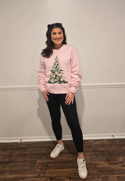 Pink Christmas Tree Sweatshirt