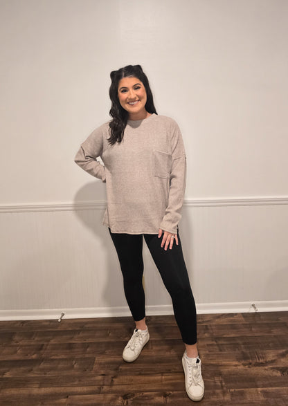 Fall Sentiments Sweater in Light Mocha