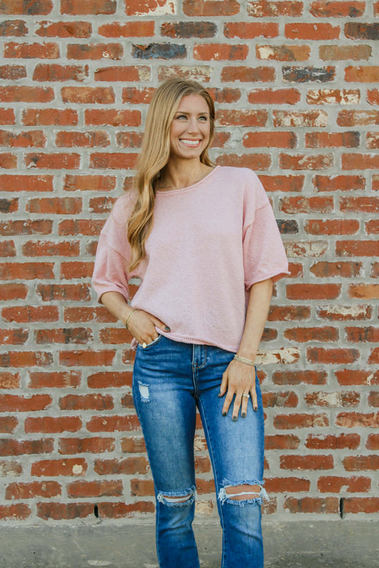 Sweet Like Honey Knit Top in Pink