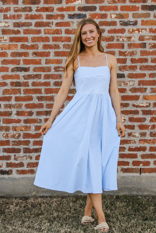 Just For You Striped Midi Dress