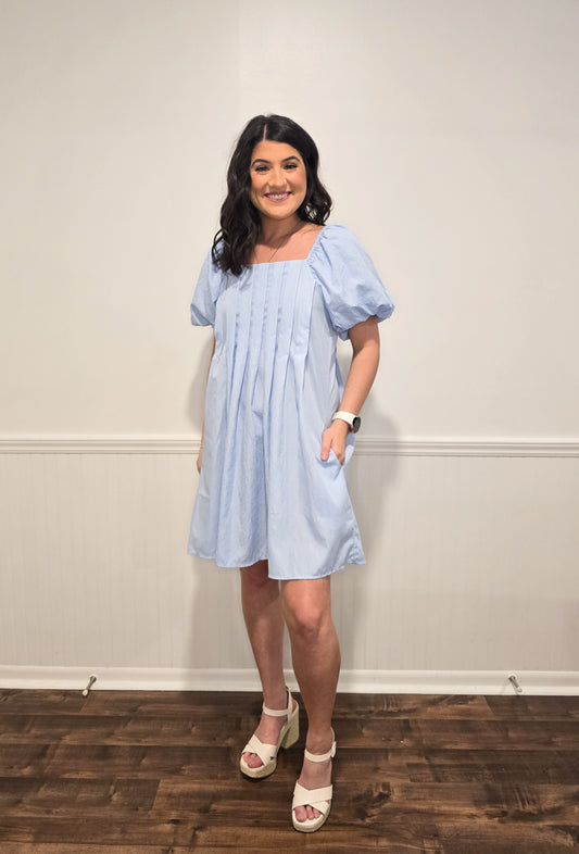 Keep The Mimosas Coming Dress in Sky Blue