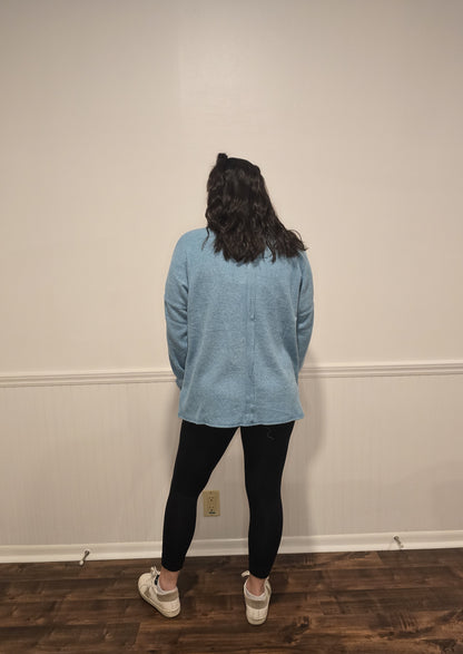 Fall Sentiments Sweater in Dusty Teal