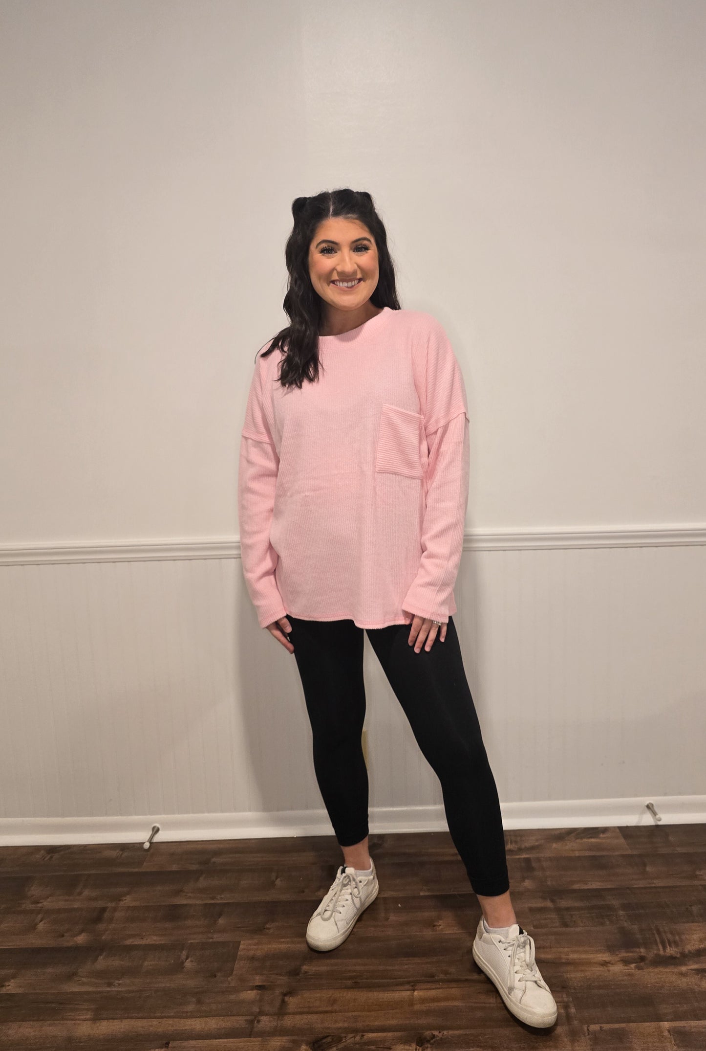 Fall Sentiments Sweater in Light Pink