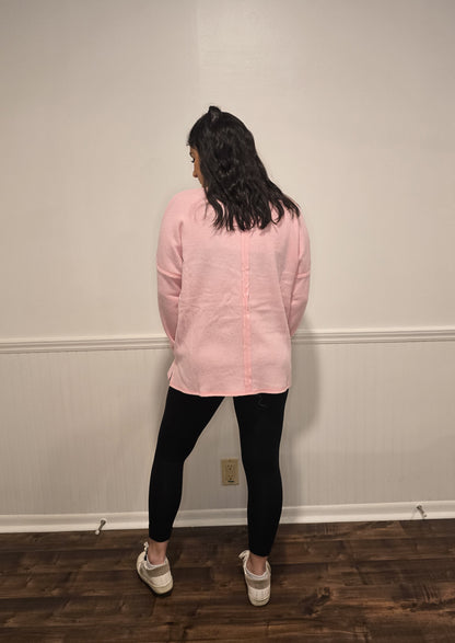 Fall Sentiments Sweater in Light Pink