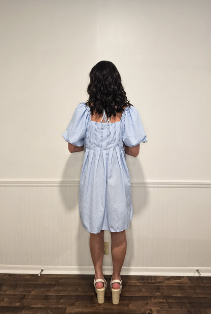 Keep The Mimosas Coming Dress in Sky Blue