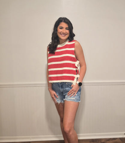 Let Freedom Ring Side-Tie Vest Top in Red