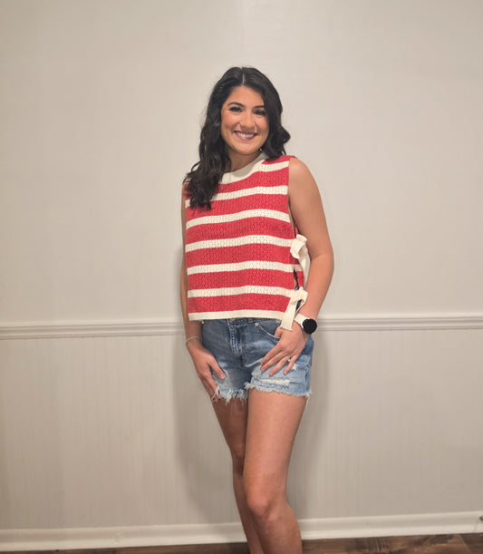 Let Freedom Ring Side-Tie Vest Top in Red