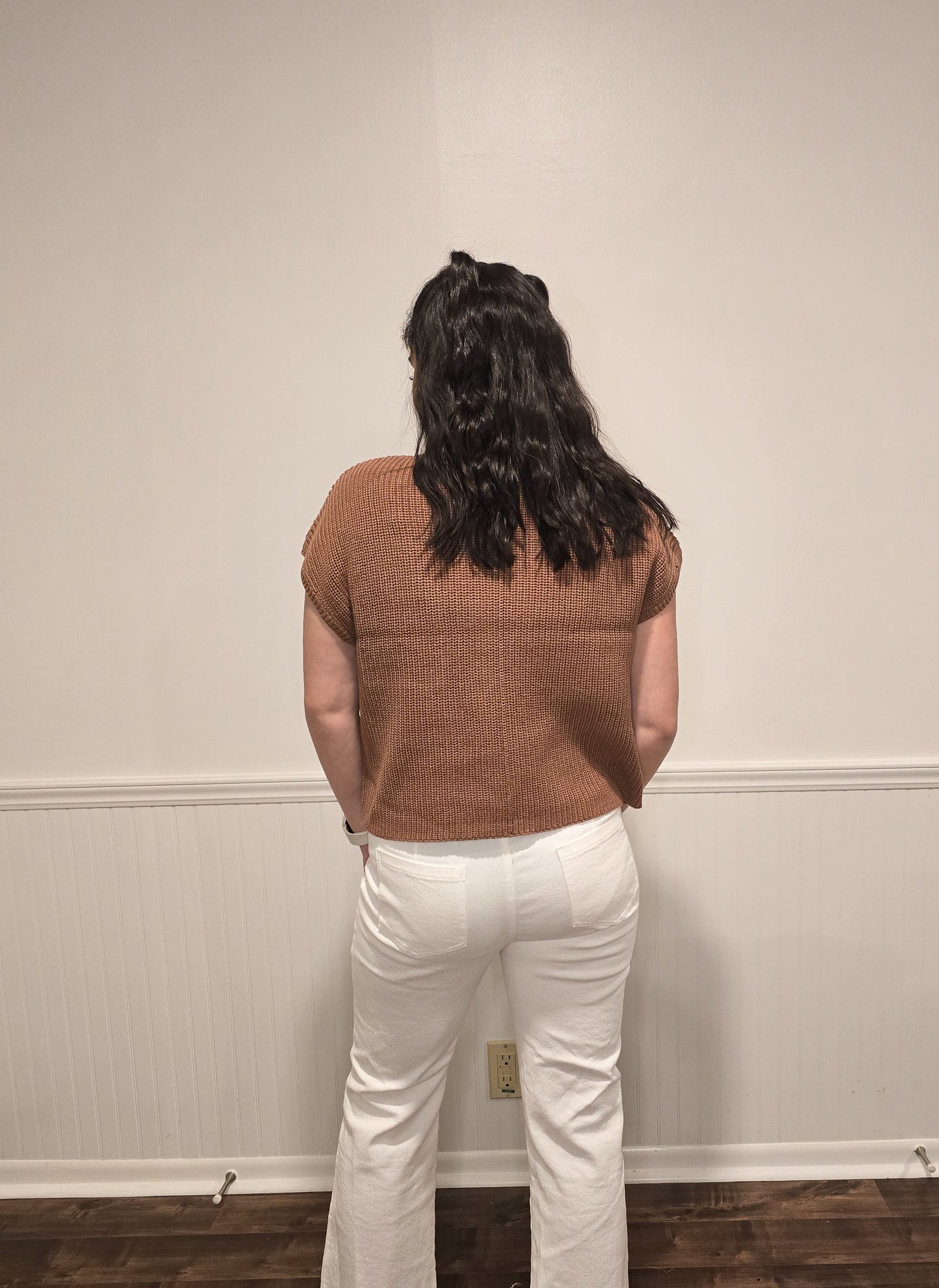 Uptown Chic Sweater Top in Deep Camel