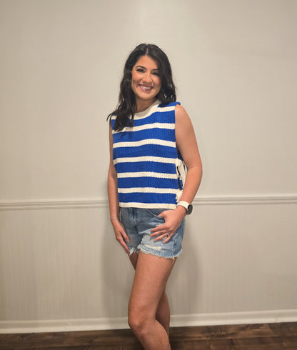 Let Freedom Ring Side-Tie Vest Top in Royal