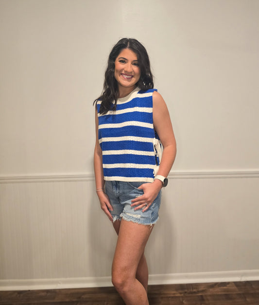 Let Freedom Ring Side-Tie Vest Top in Royal