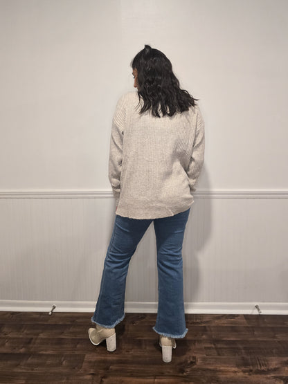 Warm Embrace Buttoned Sweater in Oatmeal