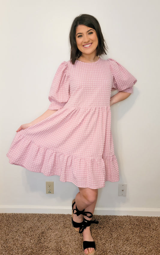 Headed To The Beach Gingham Dress