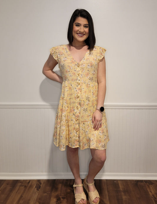 Trip to The Garden Dress in Pastel Yellow