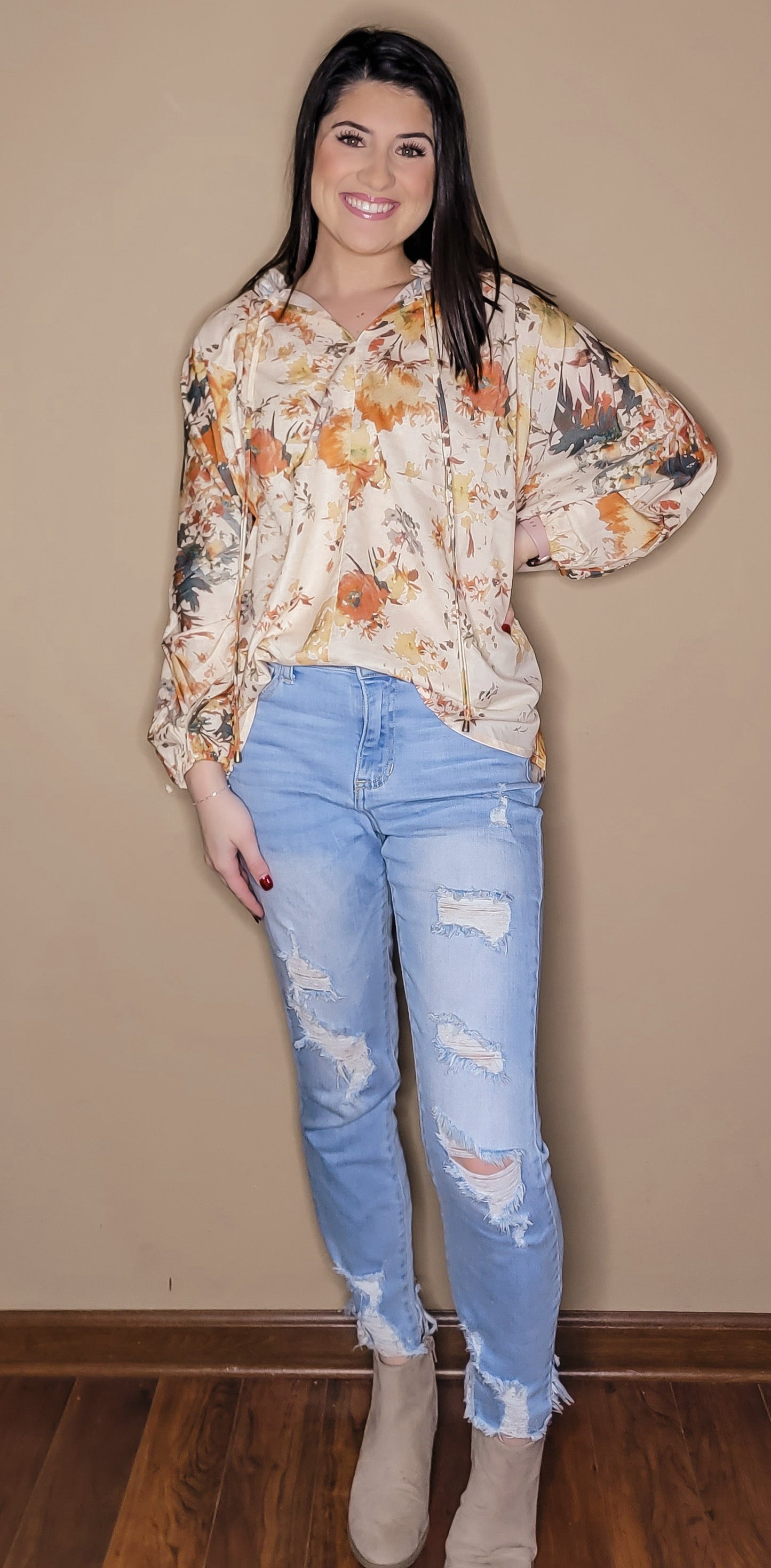 Natural Florals Top