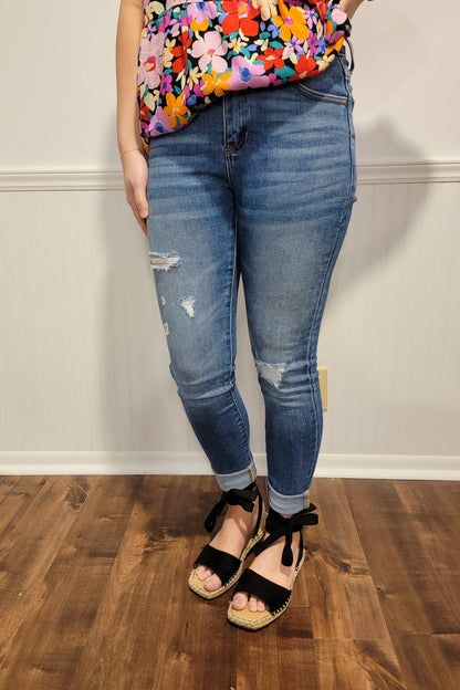 Cello Dark Wash High-Waisted Denim Jeans